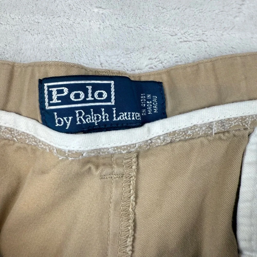 Polo Ralph Lauren Mens Khaki‎ Shorts Size 40 Pleated Cotton Chino Casual